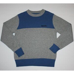 Bench Boy's Gray with Blue Contrast Trim Knit Pullover Sweater Top size 7 8